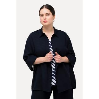 Ulla Popken  Camicia con viscosa, collo da camicia e maniche a 3/4 