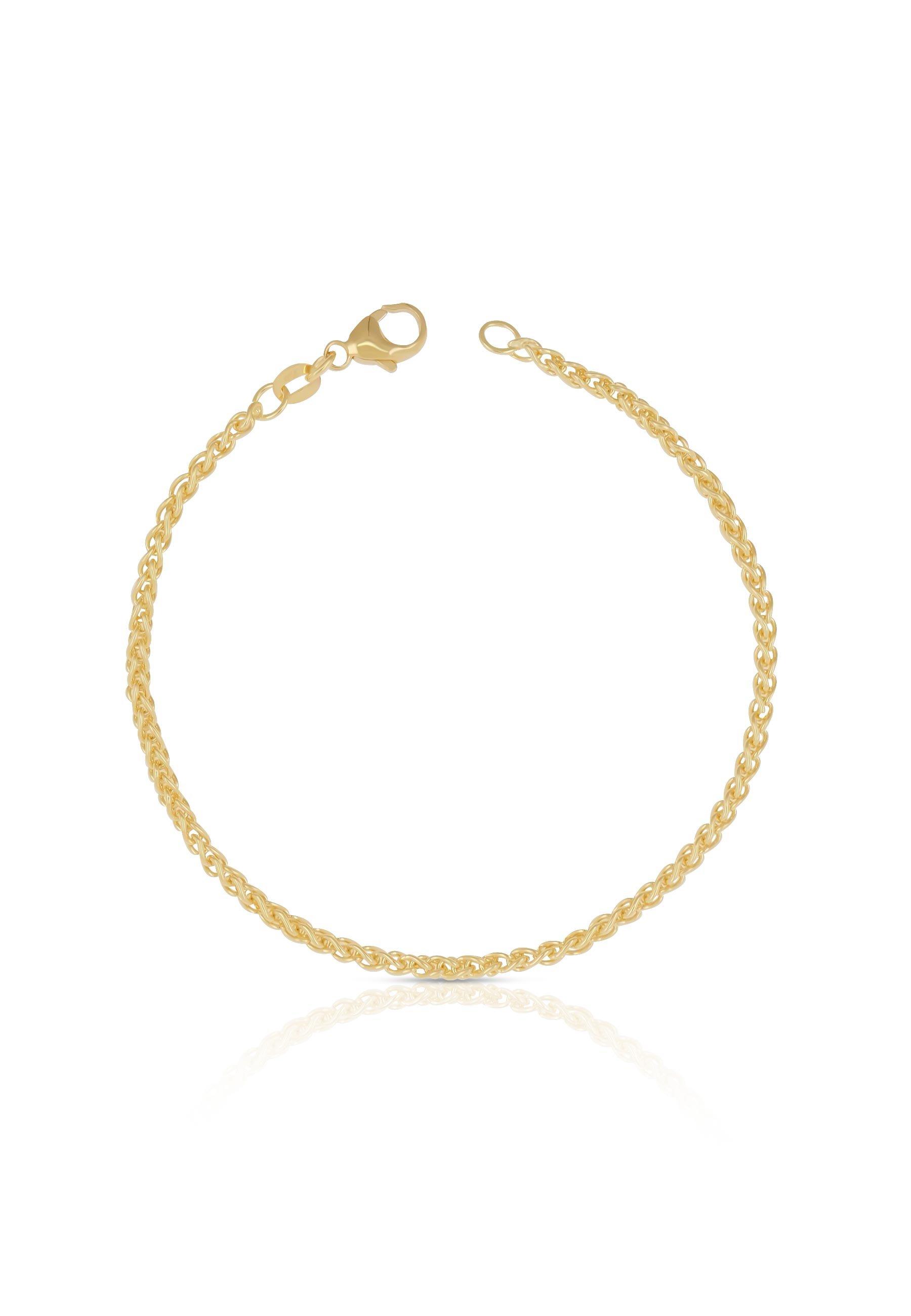 MUAU Schmuck  Bracelet palmier or jaune 750, 19cm, 2,5mm 