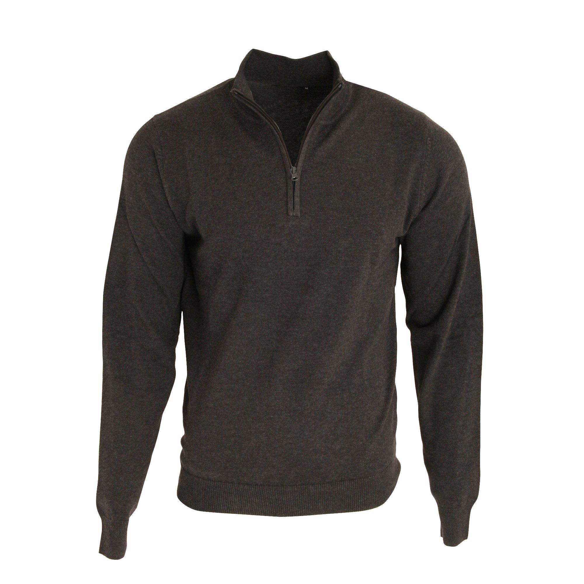 Image of 14 Zip Strick Sweater Herren Charcoal Black S