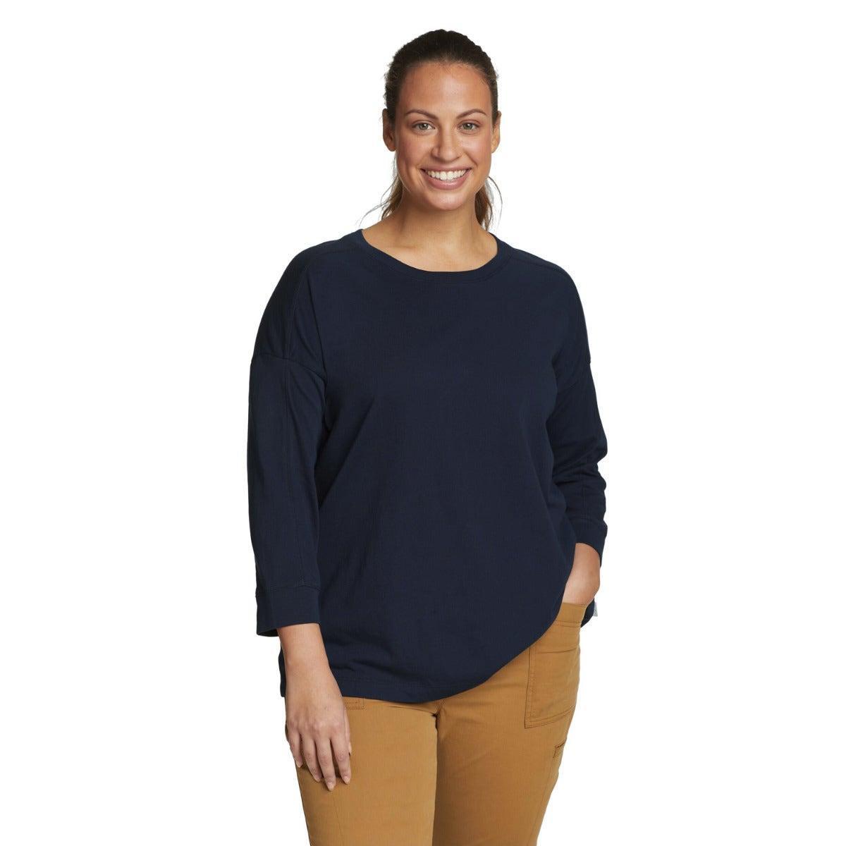 Image of Everyday Essentials Novelty Tshirt 34 Ärmel Damen Blau XS