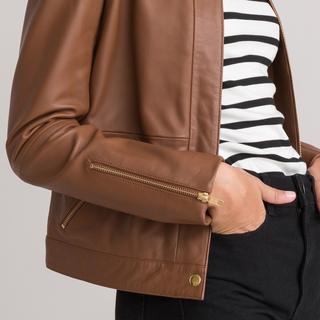 La Redoute Collections  Blouson sans col en cuir 