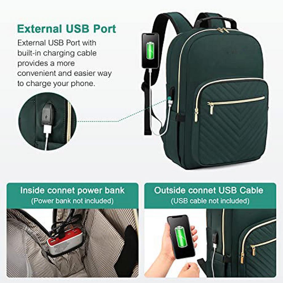 Only-bags.store Wasserdichter Laptop Rucksack mit USB Ladeanschluss  