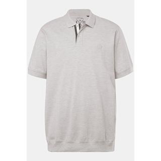 JP1880  Maglia polo in piqué con taglio speciale per l'addome e mezze maniche grigio mélange 