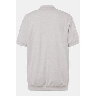 JP1880  Maglia polo in piqué con taglio speciale per l'addome e mezze maniche grigio mélange 