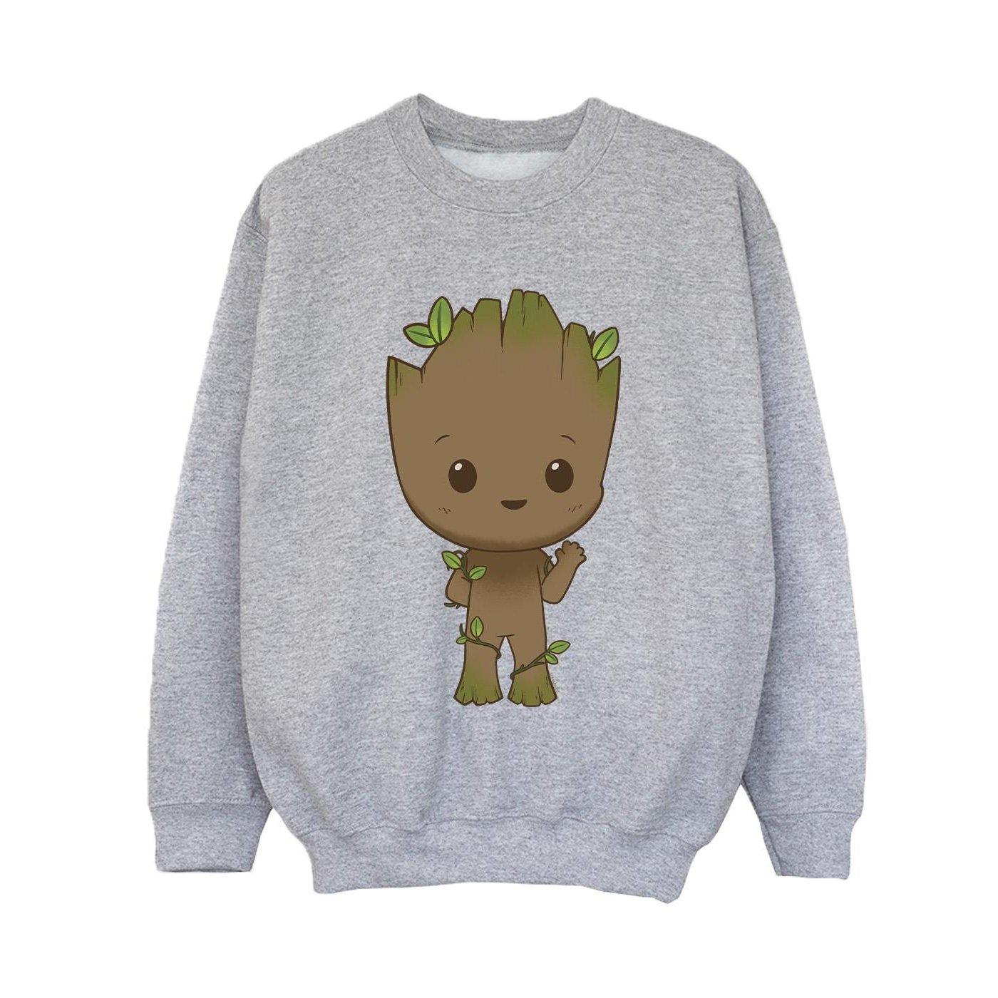 Image of I Am Groot Chibi Wave Pose Sweatshirt Unisex Grau 104