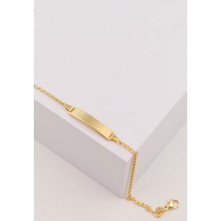 MUAU Schmuck  Bébé Bracelet Rundanker Gelbgold 375, 16cm Gravurplatte 1.9cm 