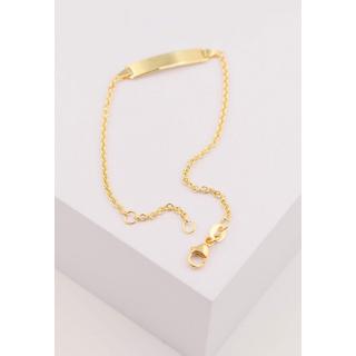 MUAU Schmuck  Bébé Bracelet Rundanker Gelbgold 375, 16cm Gravurplatte 1.9cm 