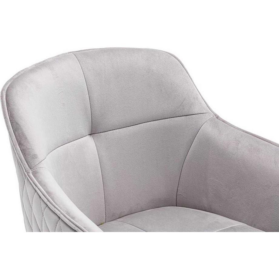 mutoni Sedia da pranzo con braccioli Zebnit grigio chiaro  