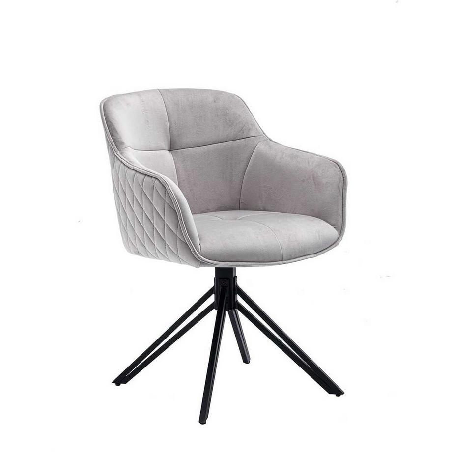 Sedia da pranzo con braccioli Zebnit grigio chiaro