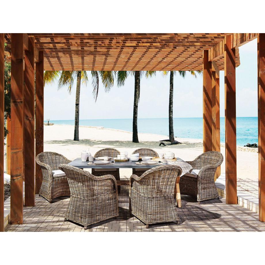 Beliani Ensemble de salle à manger de jardin pour 6 personnes en Fibre-ciment Industriel SUSUA/OLBIA  