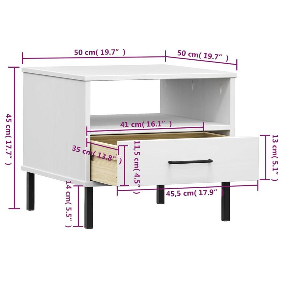 VidaXL Table de chevet bois de pin  