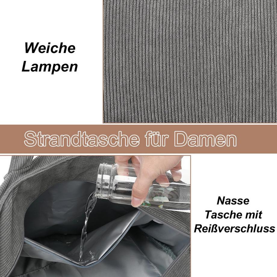 Only-bags.store Große Strandtasche mit Reißverschluss  