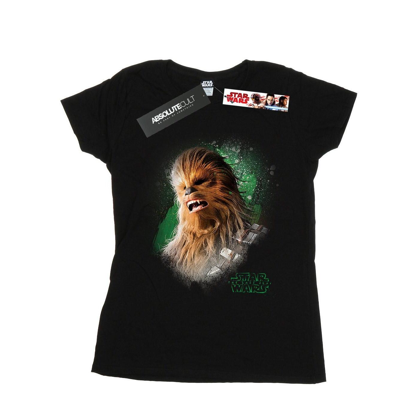 Image of The Last Jedi Chewbacca Brushed Tshirt Damen Schwarz L