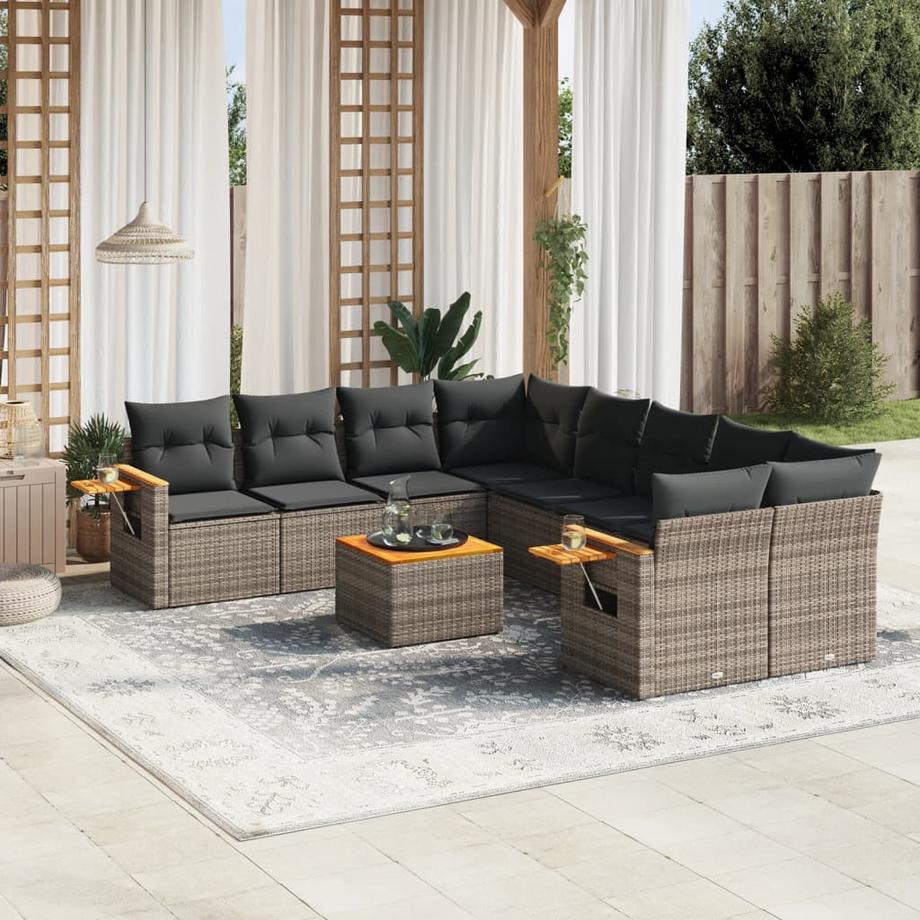 VidaXL Ensemble de canapés de jardin rotin synthétique  