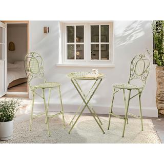 Beliani Table de bar de jardin en Métal Rétro BIVIO  