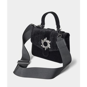 Samt Diamanté Schnalle Tasche