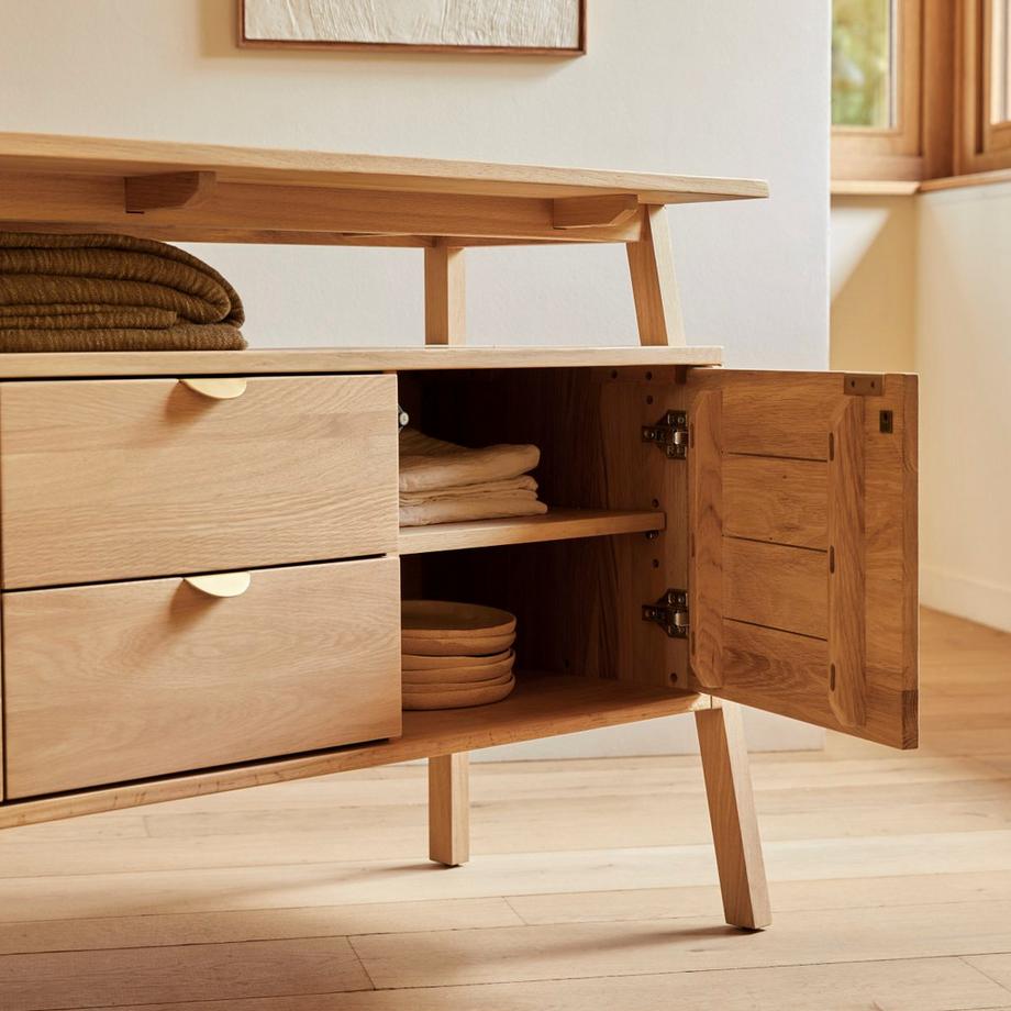 Tikamoon Buffet aus massivem Eichenholz 140 cm Pola  