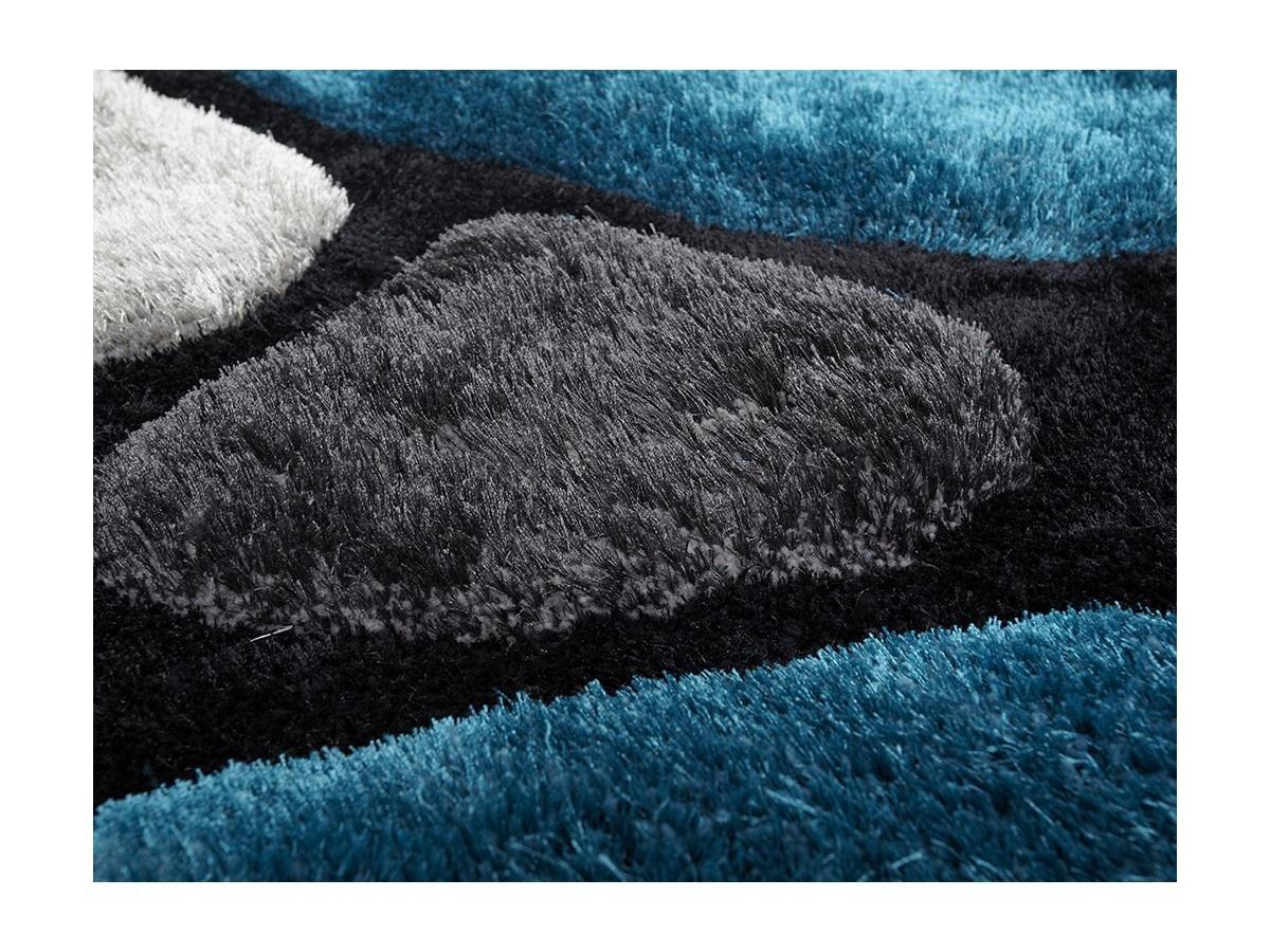 OZAIA Tapis shaggy à  poils longs PIETRA turquoise et2  