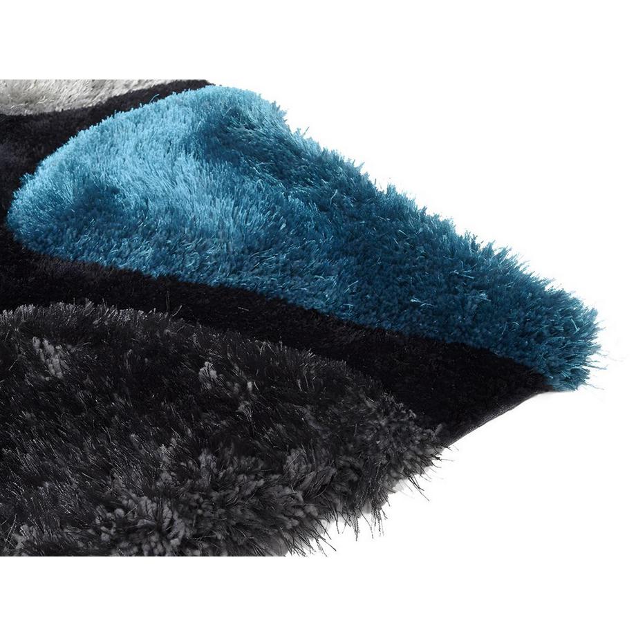 OZAIA Tapis shaggy à  poils longs PIETRA turquoise et2  