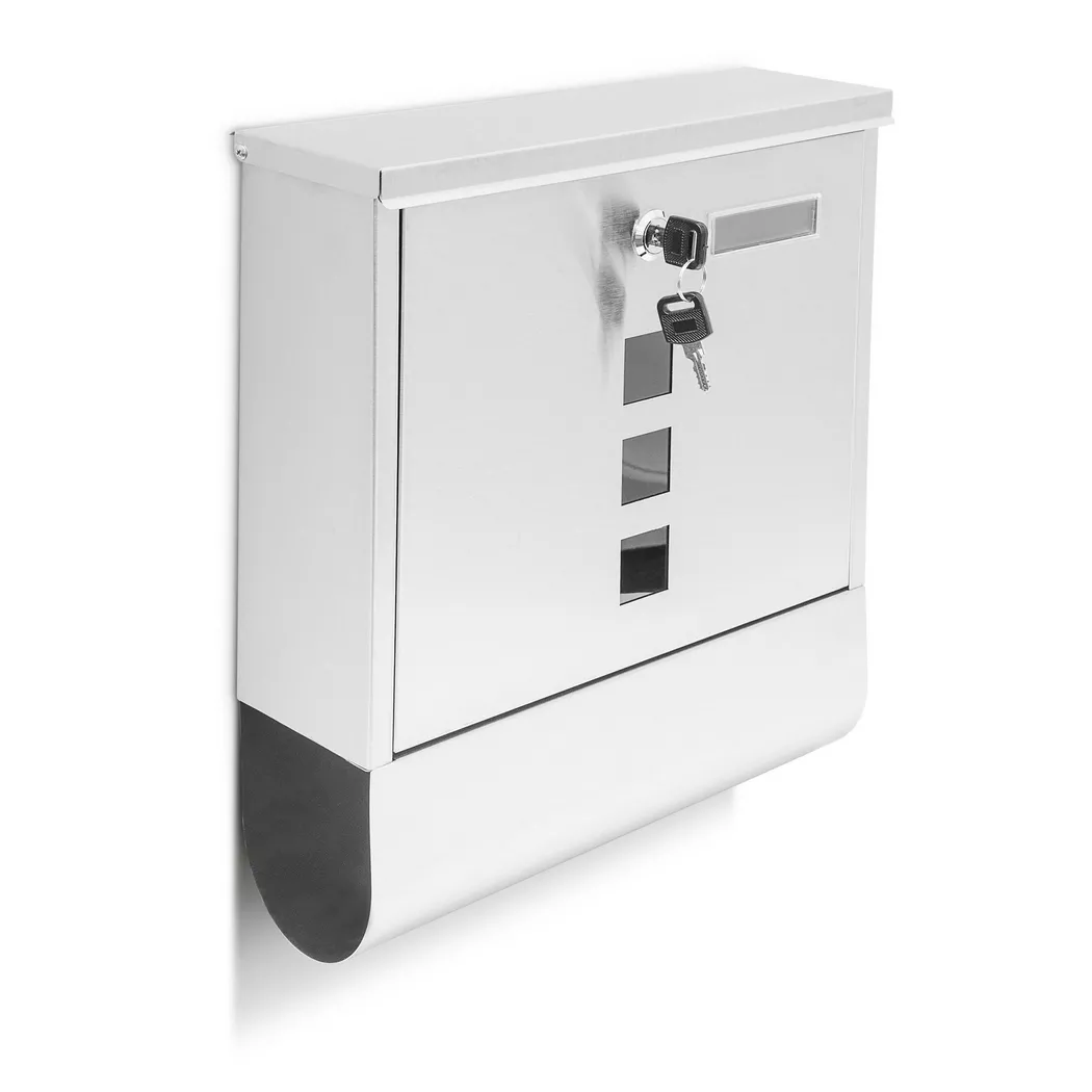 B2X - Cassetta postale in acciaio inox con vano porta riviste
