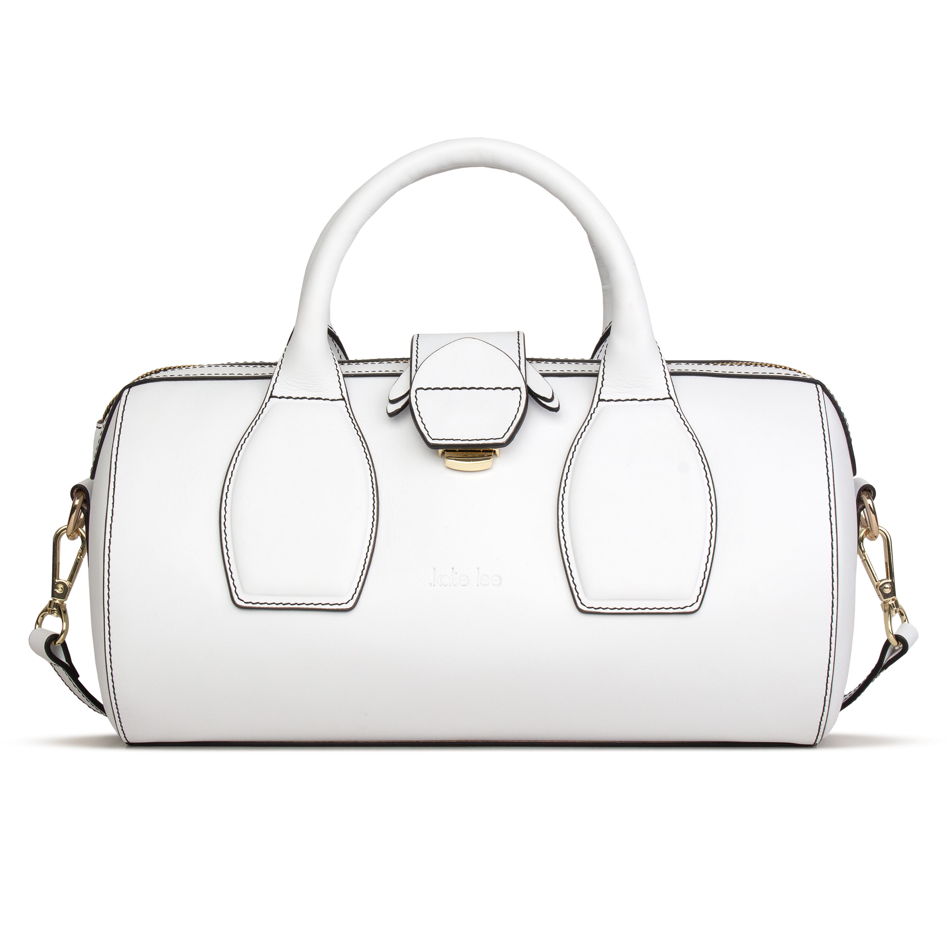 Image of Frola-bowlingtasche Mit Hand- Oder Schulterriemen Ausem Leder Damen Weiss ONE SIZE