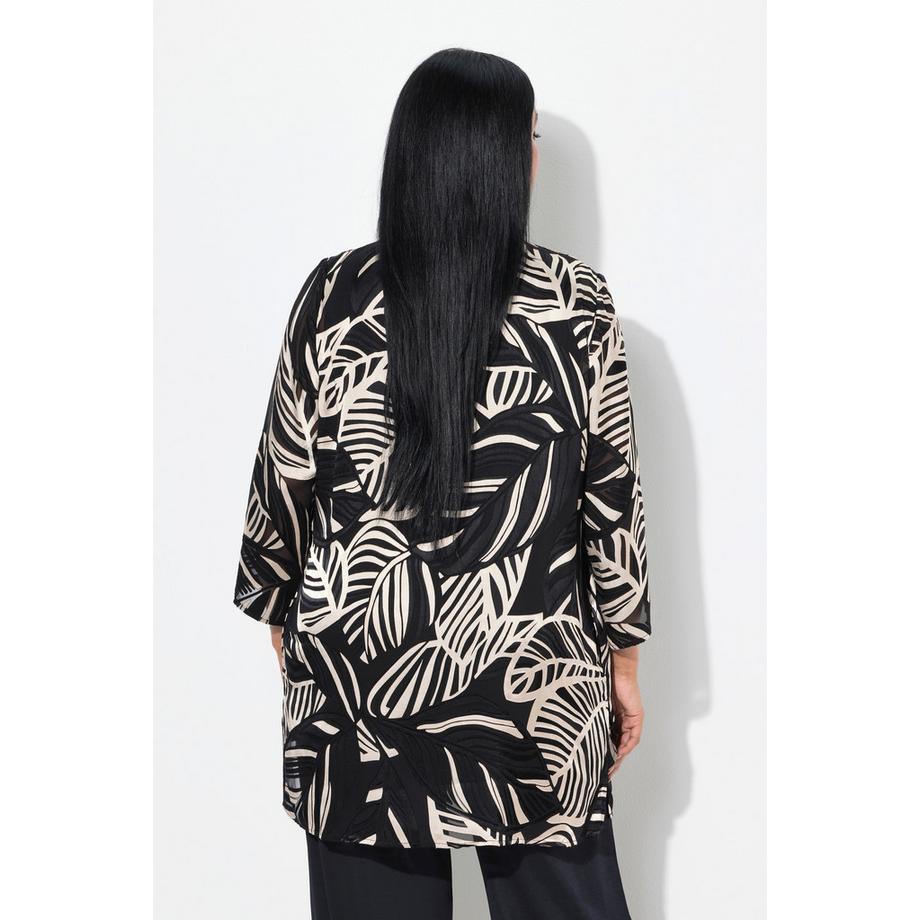 Ulla Popken Giacca in chiffon dévoré Scollo a V Maniche 3/4  