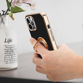 Cadorabo  Housse compatible avec Apple iPhone 12 PRO MAX avec anneau - Coque de protection en silicone TPU flexible, avec protection pour appareil photo et support voiture magnétique 