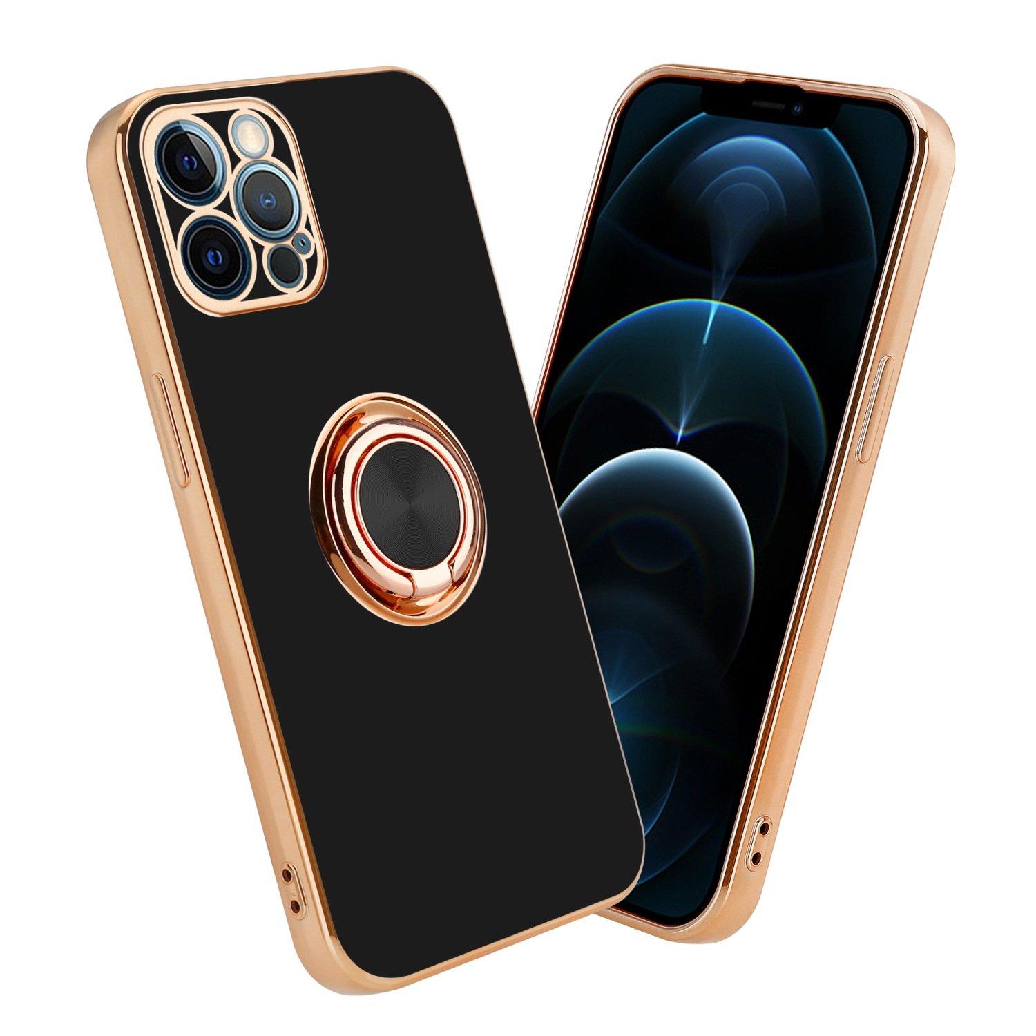 Cadorabo  Housse compatible avec Apple iPhone 12 PRO MAX avec anneau - Coque de protection en silicone TPU flexible, avec protection pour appareil photo et support voiture magnétique 