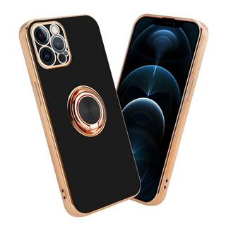 Cadorabo  Housse compatible avec Apple iPhone 12 PRO MAX avec anneau - Coque de protection en silicone TPU flexible, avec protection pour appareil photo et support voiture magnétique 