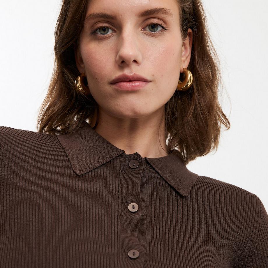 La Redoute Collections Cardigan in maglia fine con colletto e chiusura a bottoni  