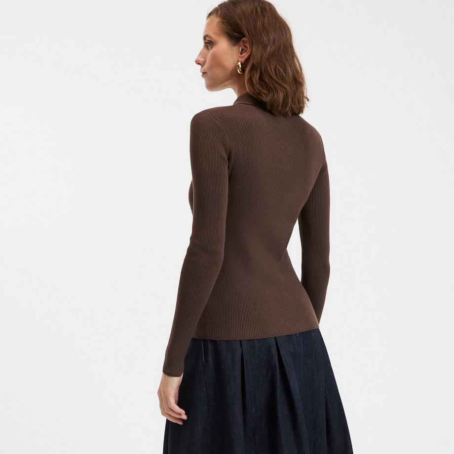 La Redoute Collections Cardigan in maglia fine con colletto e chiusura a bottoni  