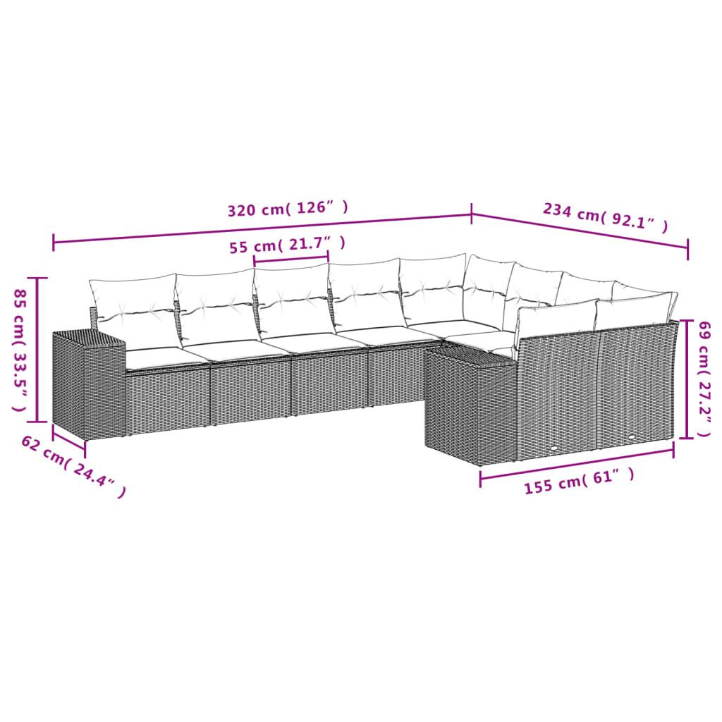 VidaXL set divano da giardino Polirattan  