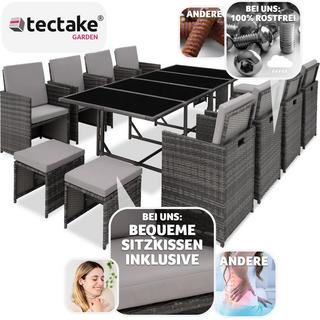 Tectake Set da giardino in rattan Palma, 8+4+1  