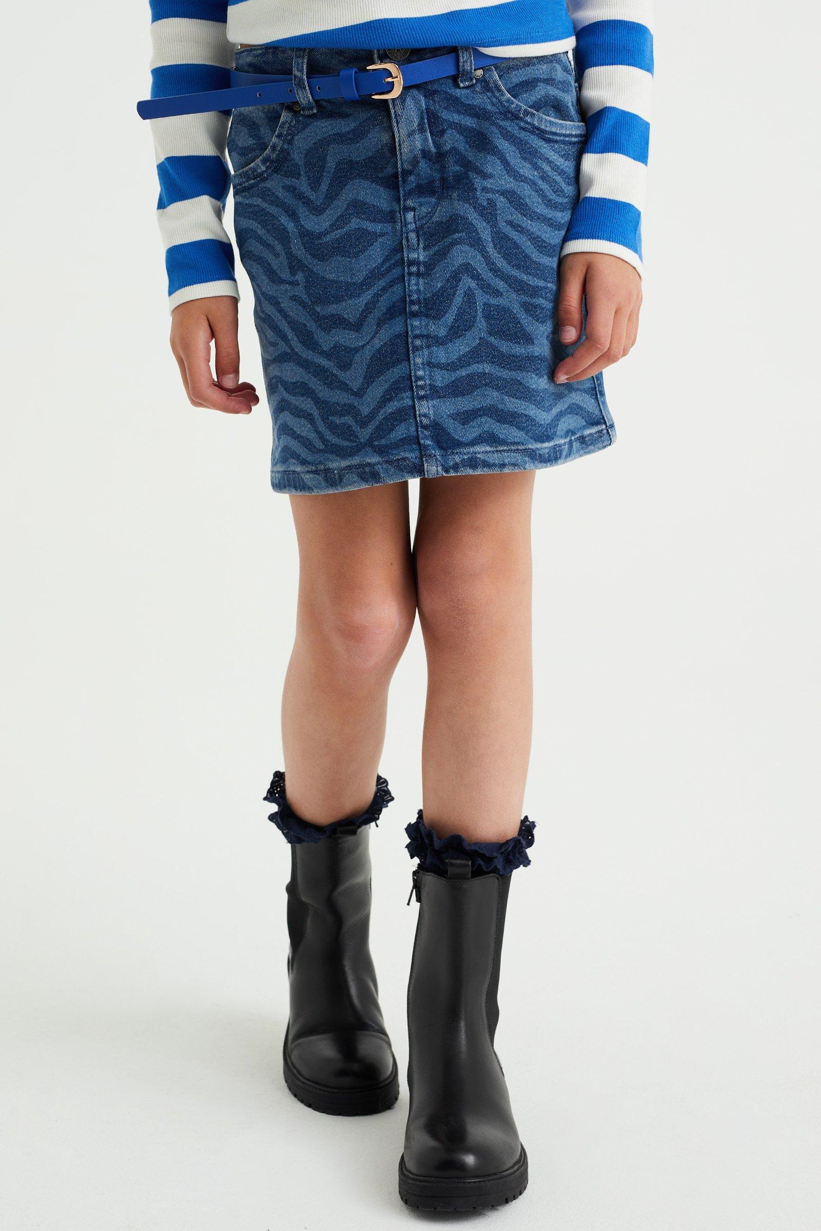 WE Fashion  Jupe Denim À Motif Fille 