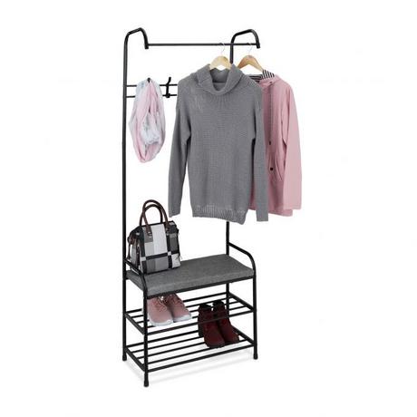 B2X Kleiderbügel mit Schuhablage und Sitzbank  