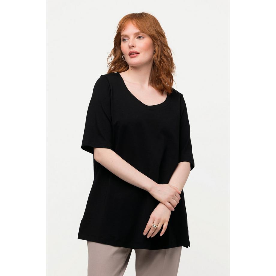 Ulla Popken A-Linie Rundhals Halbarm T-Shirt  