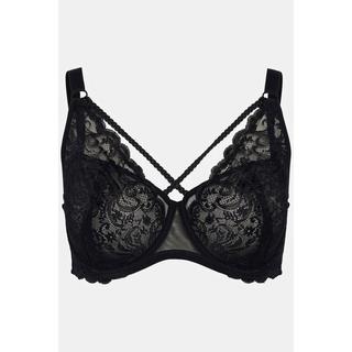 Ulla Popken  Soutien-gorge à armatures, tulle, dentelle, bandes fantaisie, bonnet B - D 