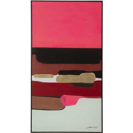 KARE Design Gerahmtes Bild Abstract Shapes pink 73x143  