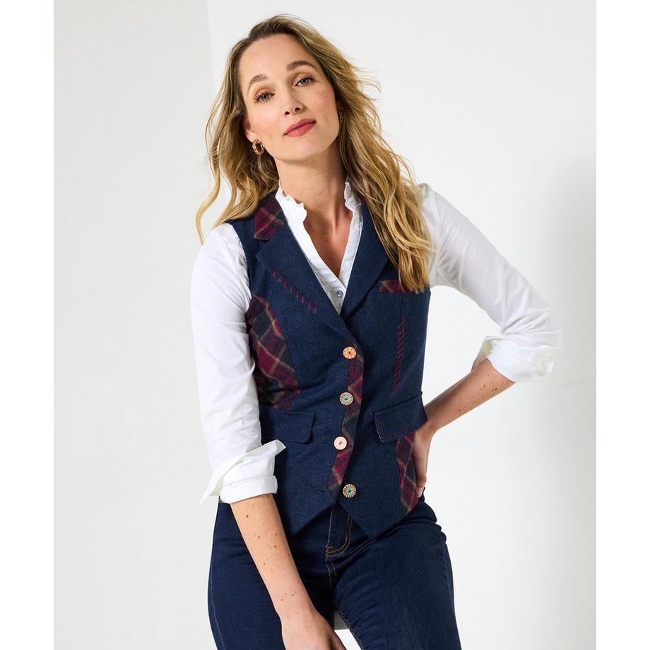 Joe Browns Gilet Heritage a Quadri Mix and Match  