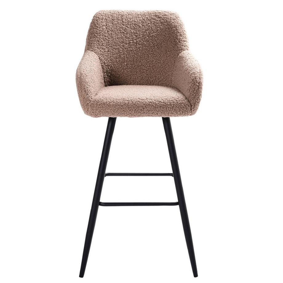 Beliani Set mit 2 Barstühlen aus Bouclé  CASMALIA  