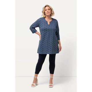 Ulla Popken  Longshirt, Blüten, Tunika-Ausschnitt, 3/4-Arm 