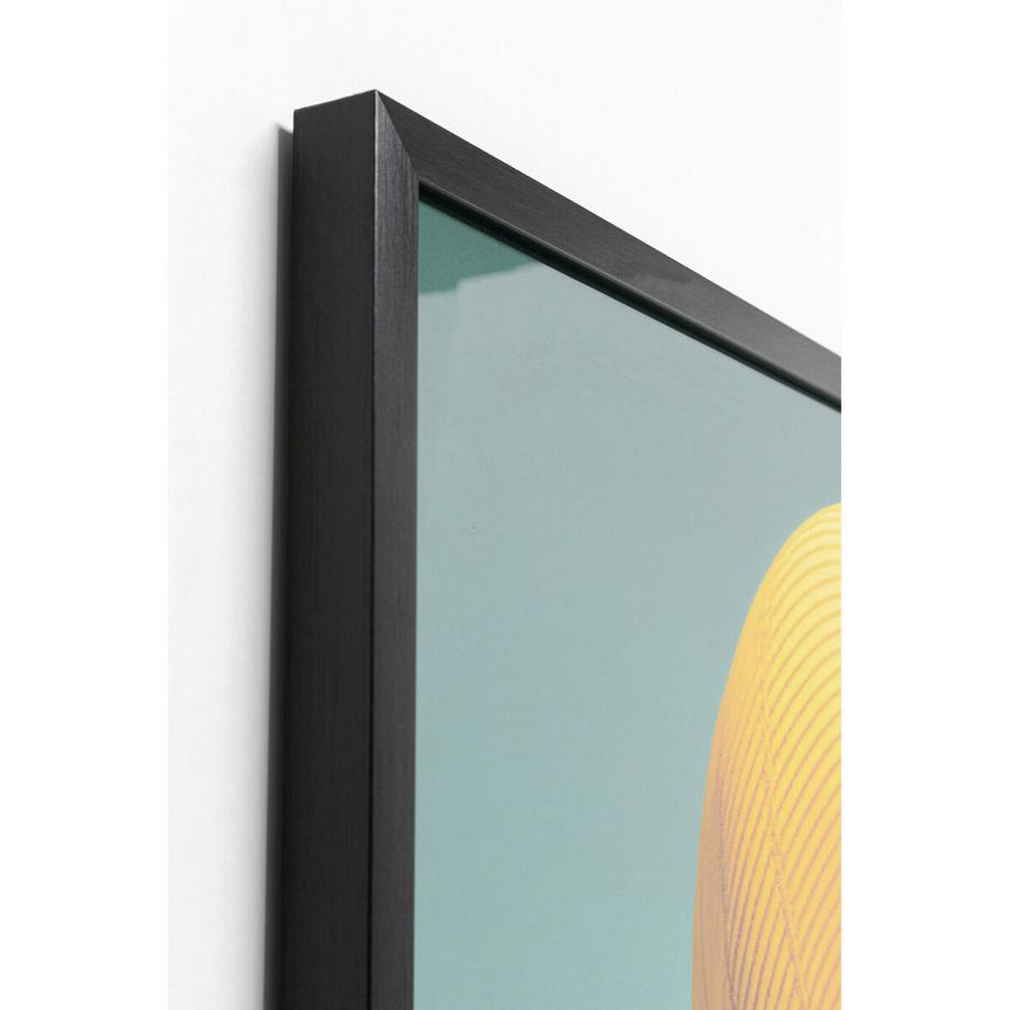 KARE Design Gerahmtes Bild Sun Hat Woman gelb LED 80x80  