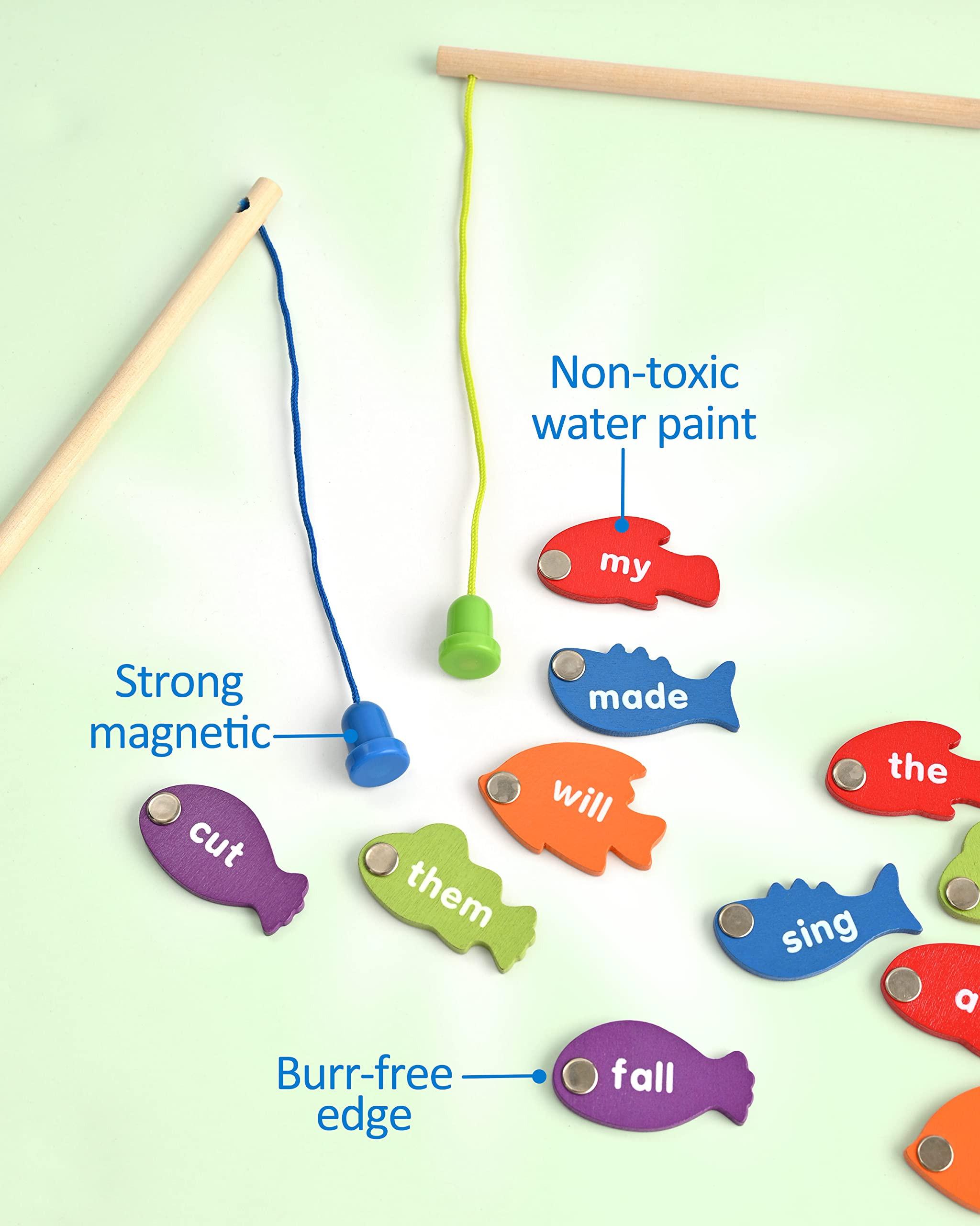 Activity-board  Jeu de pêche magnétique en bois pour apprendre les mots de la vue 