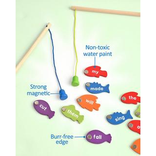 Activity-board  Jeu de pêche magnétique en bois pour apprendre les mots de la vue 