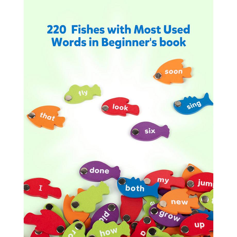 Activity-board  Hölzerne magnetische Fischerei Sight Words Learning Game 