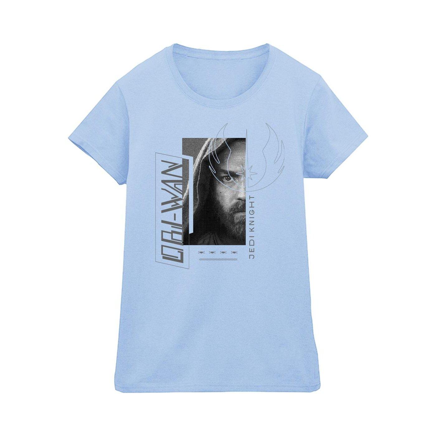Image of Obiwan Kenobi Jedi Scifi Collage Tshirt Damen Blau XXL