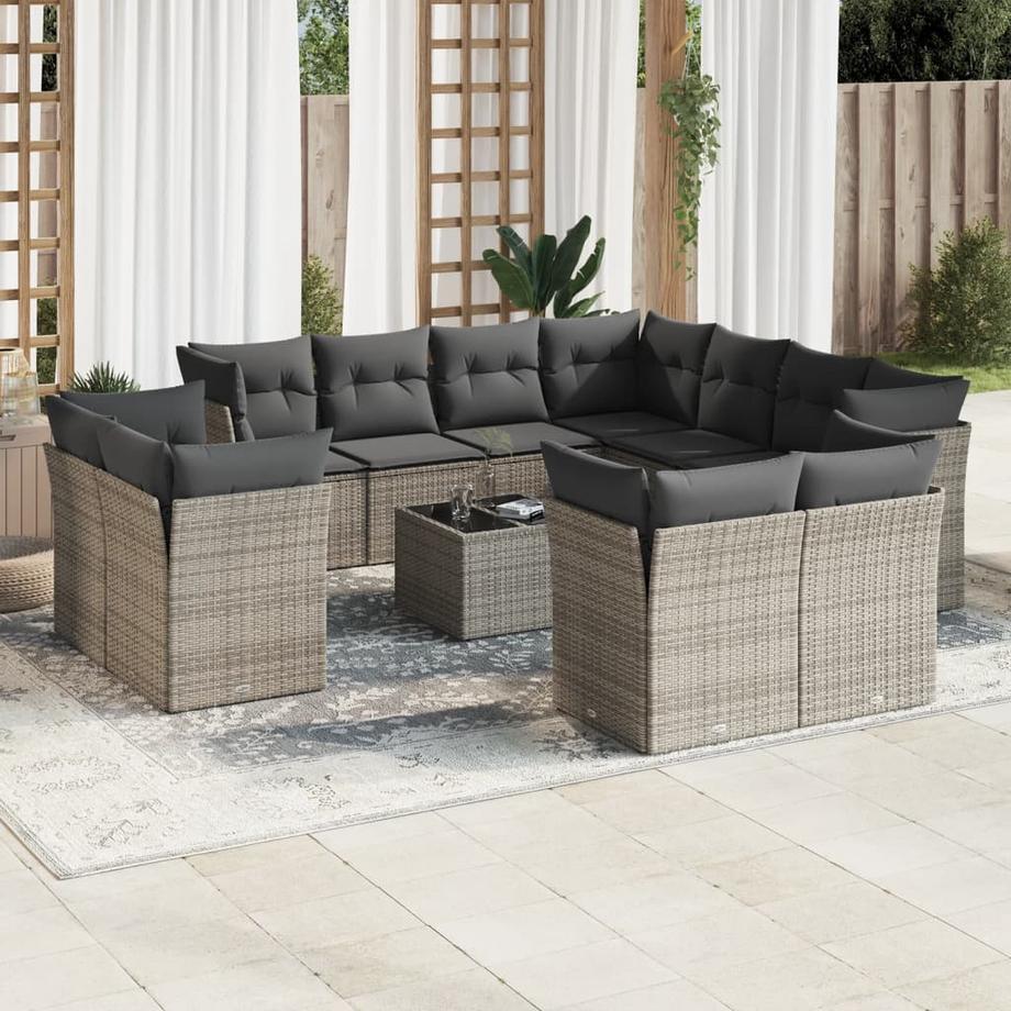 VidaXL Ensemble de canapés de jardin rotin synthétique  