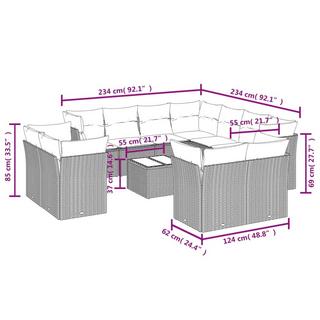 VidaXL Garten sofagarnitur poly-rattan  