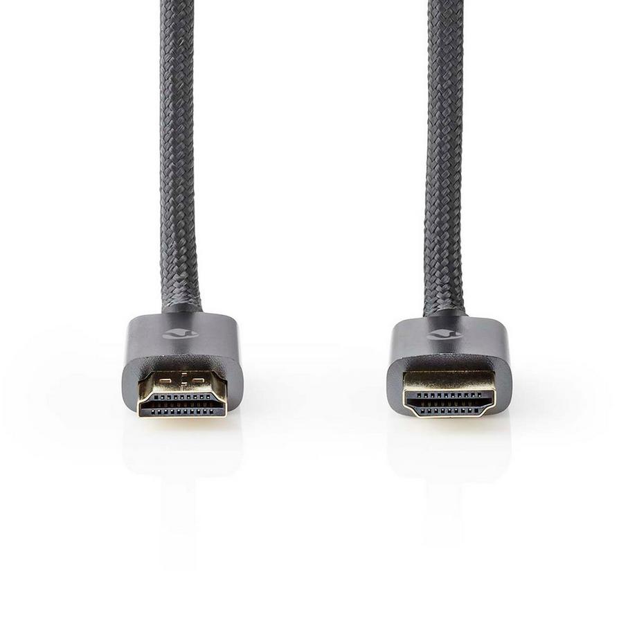 Nedis  Cavo HDMI™ ad altissima velocità | Connettore HDMI™ | Connettore HDMI™ | 8K@60Hz | 48 Gbps | 1,00 m | Rotondo | 6,3 mm | Antracite / Grigio con metallo | Scatola con finestra coperta 