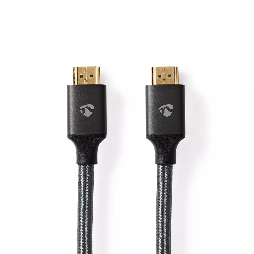 Nedis Ultra High Speed HDMI™ Cable | HDMI™ Connector | HDMI™ Connector | 8K@60Hz | 48 Gbps | 1.00 m | Round | 6.3 mm | Gun Metal Grey | Cover Window Bo
